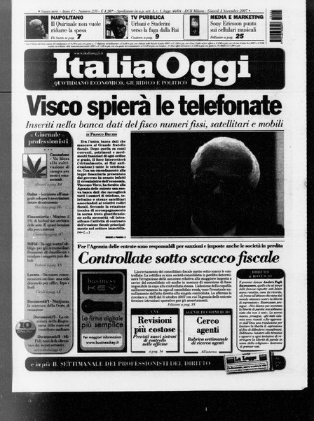 Italia oggi : quotidiano di economia finanza e politica